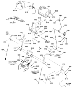 Handles And Controls Group Diagram and Parts List for 1696039-18-2852-31,1381HST 2011 Briggs and Stratton Snow Blower